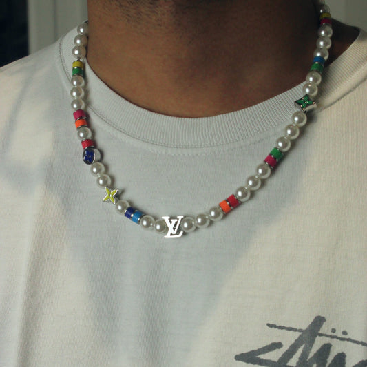 Multicoloured Monogram Pearl Chain